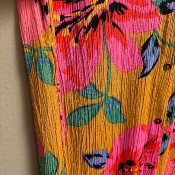 Billabong Womens Dress Size S Midi Button Floral Boho Beach Vacation Festival - Picture 4 of 13